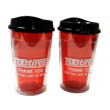 16 oz Double-Wall Insulated Transparent Tumbler With Auto Sip Lid Made in USA
